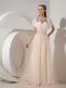 Champagne Column Sweetheart Chiffon Skirt Beading Prom Dress