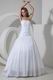 Inexpensive Strapless Cathedral Train Ivory Taffeta Puffy Wedding Dresses