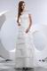 Cheap Flower Off Shoulder Layers Ivory Chapel Custom Wedding Dress