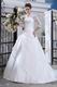 Modest Appliqued 3/4 Sleeves Upper Part Dropped Bridal Gown