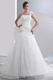 Beautiful One Shoulder Flowers Destination Chapel Wedding Dress