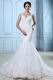 Best Seller Straps Trumpet Fishtail Bridal Dress With Applique