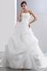 Puffy Flower Ball Gown White Wedding Dresses Chapel Train