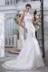 Ivory Lace Wedding Dress With Halter Mermaid Fishtail Skirt