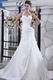 Halter Mermaid Chapel Train Ivory Taffeta Wedding Dress Cheap