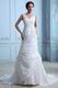 Cheap V-Neck Embroidery Beading Chapel Ivory Taffeta Bridal Dress