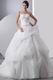 Beautiful Strapless Embroidery Beaded Puffy Bridal Gown