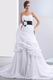 Modest Sweetheart Ruched Black Flower Belt Bubble Wedding Gown