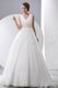 Best Seller V-Neck Ruched Floor Length Puffy Wedding Dress