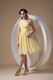 One Shoulder Knee-length Daffodil Chiffon Bridesmaid Dress