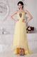 High Low Layers Skirt Yellow Chiffon Women Evening Dress