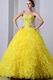 Light Yellow Corset Back Ruffles Skirt Quiceanera Dress