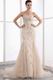 Gorgeous Strapless Beaded Fishtail Champagne Evening Dress