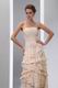 Unique Ruffled Layers Cascade Bisque Chiffon Design Prom Dress