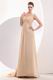 V-Neck Empire Silhouette Peach Puff Cache Prom Dress