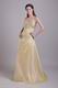 Sweetheart Neck Embroidery Champagne Cache Prom Dress
