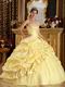 Embroidery Daffodil Military Gown With Side Flower Decorate