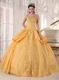 Dark Yellow Spaghetti Straps Quinceanera Prom Dress Cheap