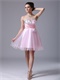 Pink Tulle Sweetheart Petite Cocktail Dress Springtime Wear