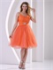 Orange Red Spagetti Straps Cocktail Dress Graduation Ceremony Wear