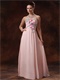 Blush Pink Chiffon Sweetheart Prom / Pagent Dress With Colorful Flowers
