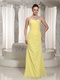 Polite Yellow Chiffon Sweetheart Prom Dress For Teenage Girl Greaduation