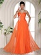 Bright Orange Cache Prom Celebrity Dress Birthday Party Attired