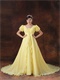 Court Train Daffodil Chiffon Prom Dress Fit To Pregnant Woman