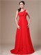 Pretty On Shoulder Red Chiffon Prom Dress Gowns Send Picture Customized