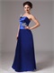 Beaded One Shoulder Pretty Evening Dress In Dark Royal Blue