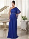 Practical Single Trumpet Sleeve Floor-length Royal Blue Fall Prom Dress