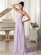 One Shoulder Slender Lilac Chiffon Brush Train Prom Dress Girl Prefer