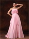 Rosette Flowers Bodice Pink Girl Lecture Prom Dress Designer Recommend