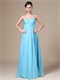 Svelte Long Aqua Blue Summer Celebrity Evening Dress Free Shipping UPS