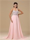 Rolled Beaded Upper Part Empire Waist Baby Pink Prom Gowns Essentials