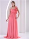 Practical One Shouler Handwork Flowers Watermelon Girlish Vacation Prom Dress Website