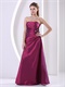 Slender Floor Length Purple Taffeta Wine Party Dress Best Seller