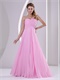 One Shoulder Pink Long Pleated Skirt Talk Show Gown Without Details