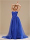 Brand New Strapless Cerulean Blue Celebrity Prom Gowns With Lace Slip
