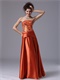 New Arrival Strapless Rust Orange Red Music Festiva Prom Dress Warm Tone