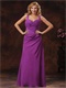 Custom Fit Straps Ruched Bodice Discount Long Prom Dress Purple