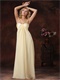 Graceful Light Yellow Cross Straps Chiffon Maxi Dress For Holiday