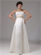 Succinct Floor Length Ivory Casual Bridal Gown With Champagne Ribbon