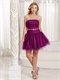 Strapless Magenta Homecoming Dress And Gown For University Girl