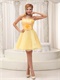 Daffodil Plicated Flower Decorate Organza Dress For Classmate Reunion On Sale