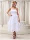 Terse White Tea-length 2 Layers Party Dress Full Size Customization
