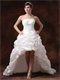 Ivory Taffeta Bubble High-low Little Train Wedding Gown Cool Summer