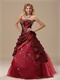 Old Fashion Burgundy Taffeta Prom Ball Gown Drama Essentials