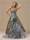 Mature Dark Khaki Taffeta Embroidery Prom Gonws Dress Over 40