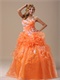 Orange Floor-length Pageant Dress For Girls Quinceanera Party